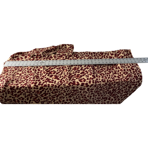 H&M Women's Dress Size 8 Soft Leopard Print 3/4 Sleeve Tie Waist Cream Red - Picture 7 of 13